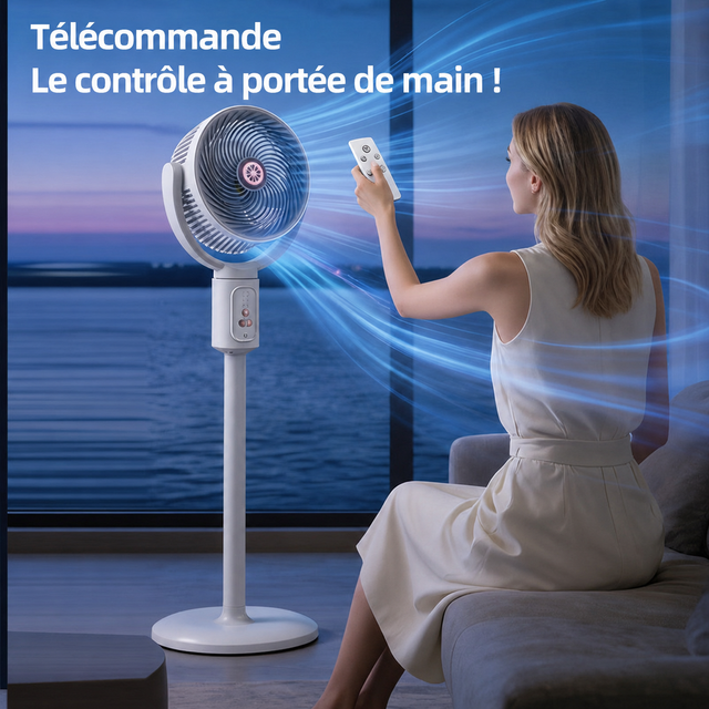 Ventilateur E1 avec télécommande – texte français