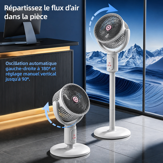 Oscillation du ventilateur E1 – texte français