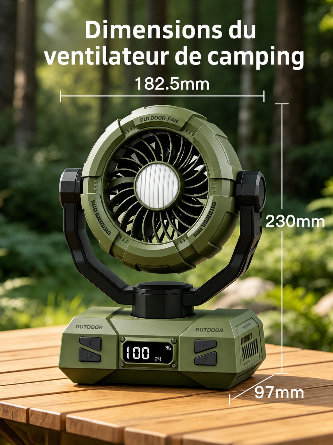 Dimensions du ventilateur W8