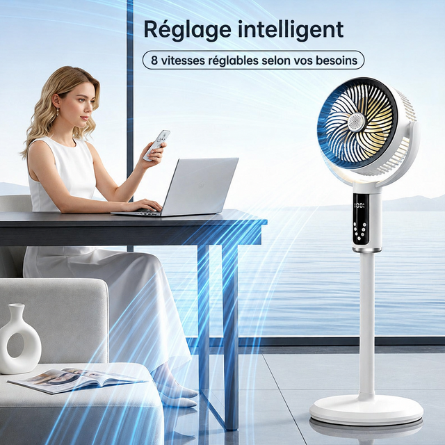 Réglage intelligent à 8 vitesses du ventilateur E2