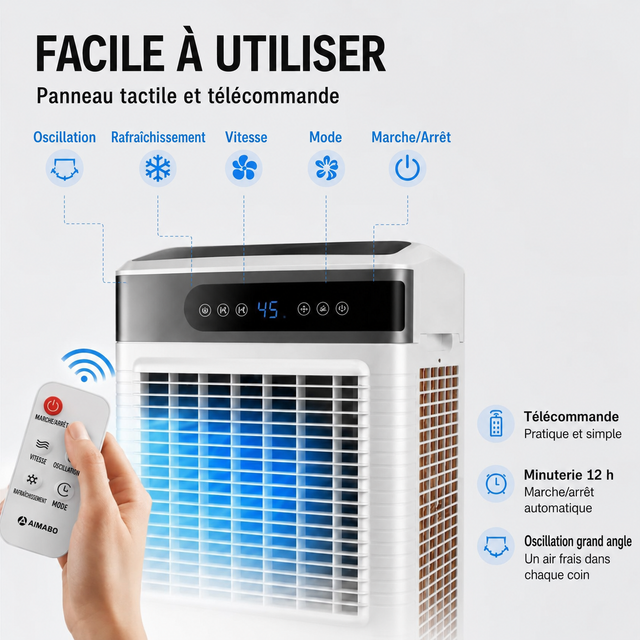 EnergyBoost W6 – commandes et télécommande